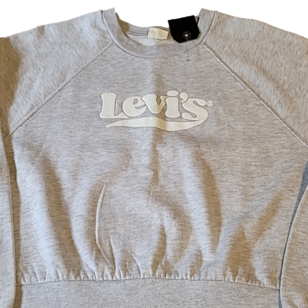 Levi's Heather Gray Vintage Raglan Crewneck Long Sleeve Sweatshirt Size Med